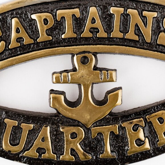 Captain's Quarters Door Plate Nautical Charm Plaque, Ship Boat Sign, Wall Decor - Picture 3 of 12